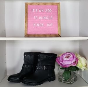 Black Studded Moto Boots New SZ6.5